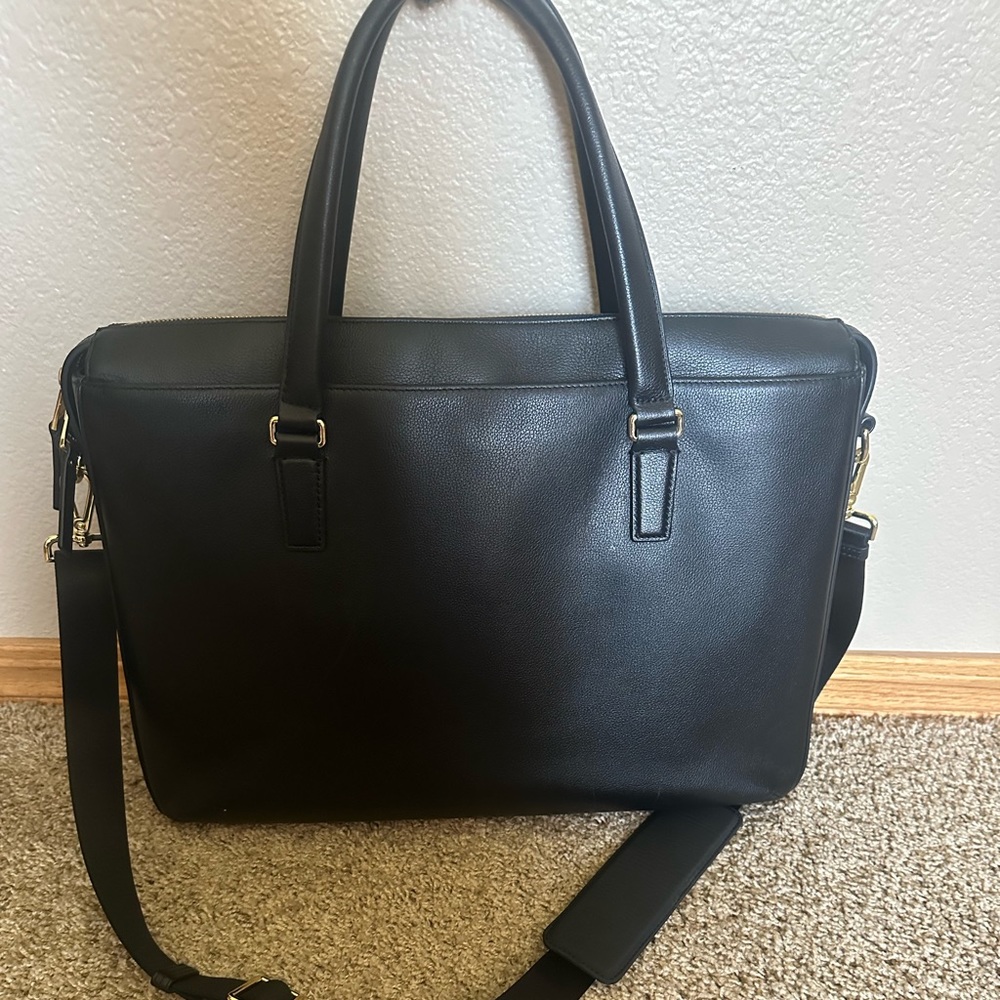 Tumi Black Leather Chandler Business Briefcase